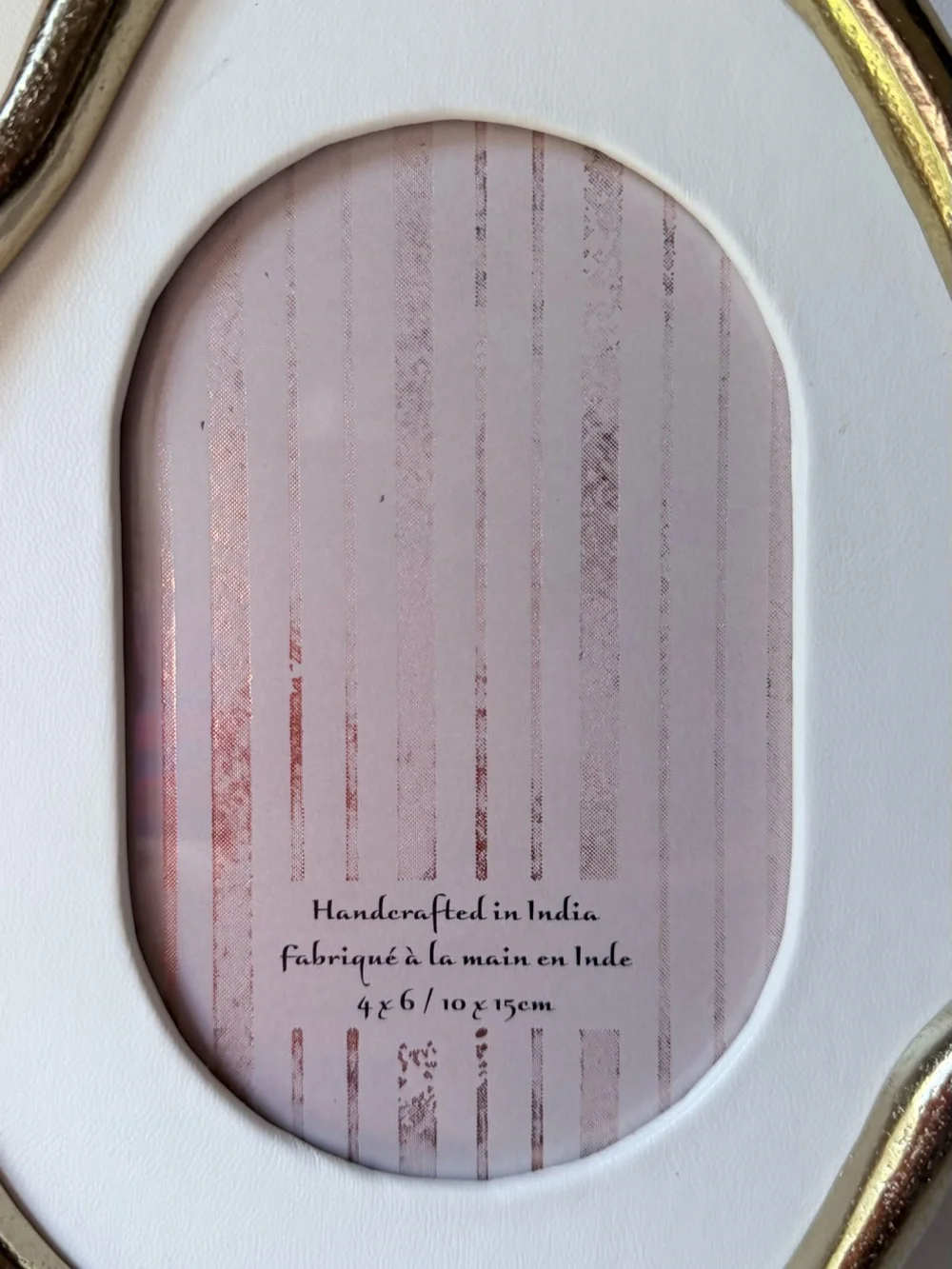 Organic gold metal irregular oval shape picture frame